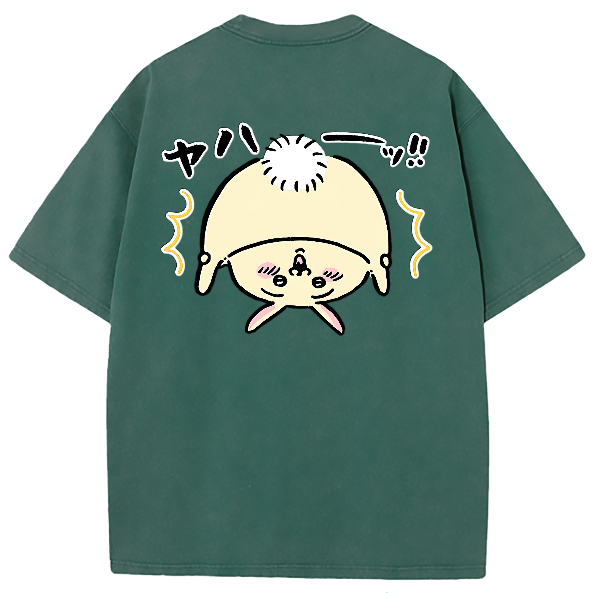 （画像用） ちいかわ うさぎ Chii-kawa usagi 綿100% ヴィンテージ風 半袖Tシャツ（背面プリント）